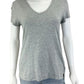 WHITE + WARREN Gray V-Neck Top Size M