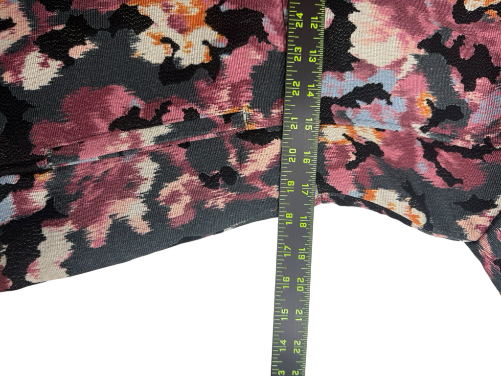 Chico's Muted Floral Drama Jacquard Coat Jacket Size M