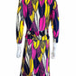 ETCETERA Feather Print Wrap Dress Size 6