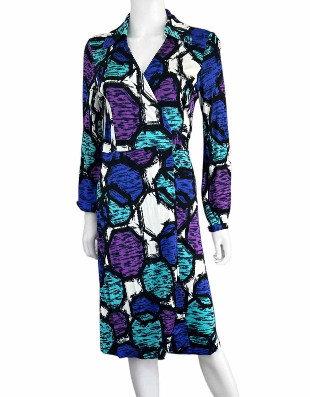 ETCETERA Abstract Print Wrap Dress Size 2