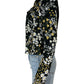 LOFT Black Floral Jacquard Moto Jacket Size 0