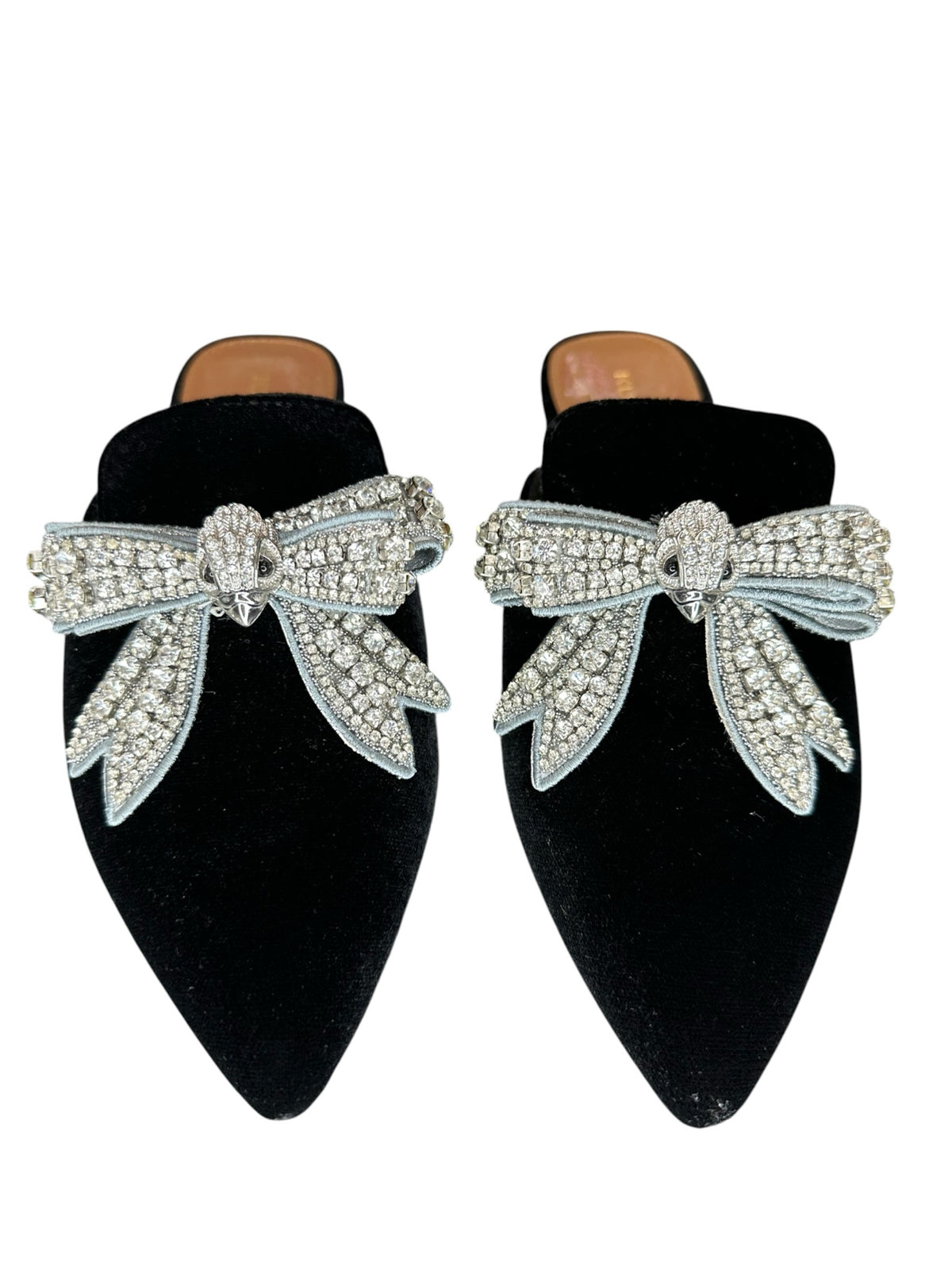 Kurt Geiger Black Velvet Mules Size 37