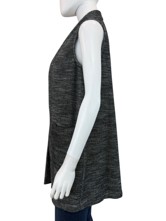 EILEEN FISHER Black Organic Cotton Tweed Vest Size XS Vest