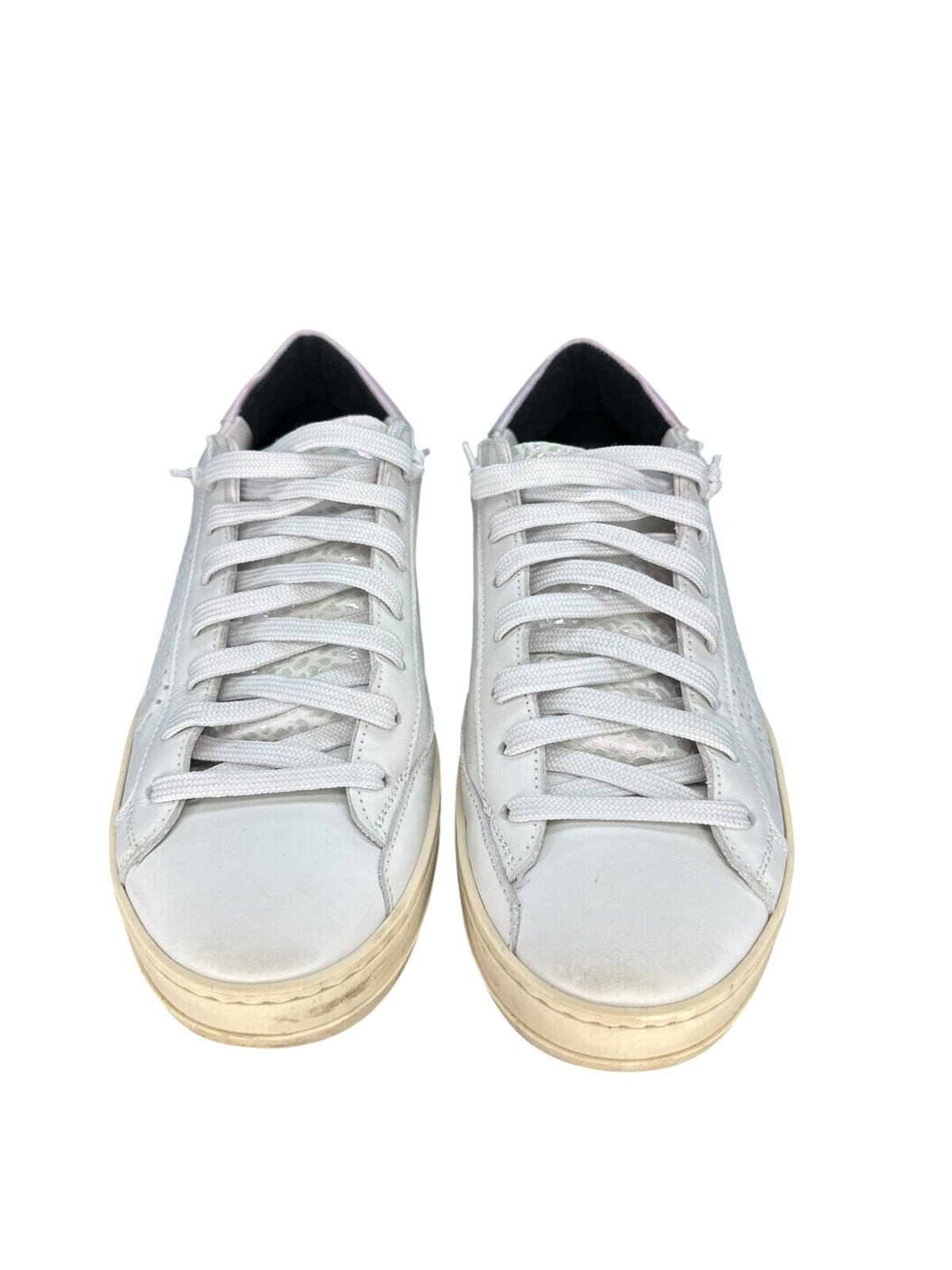 P448 White Leather John Low-Top Sneakers Size 39