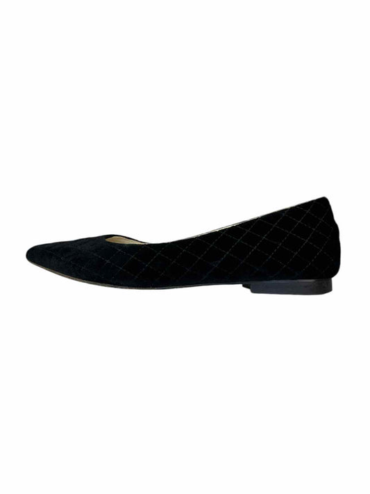 Butter Black Quilted Velvet Flat Size 7