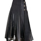 CYNTHIA ROWLEY COLLECTION NWT Black Organze Pleated Buckles Skirt Size 4