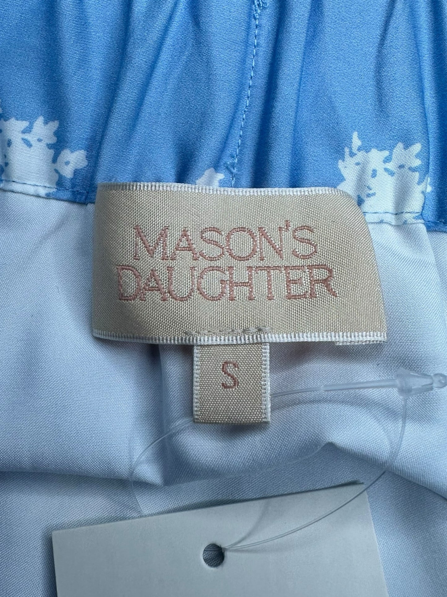 MASON'S DAUGHTER 100% Cotton Blue Polka Dot Maxi Skirt Size S