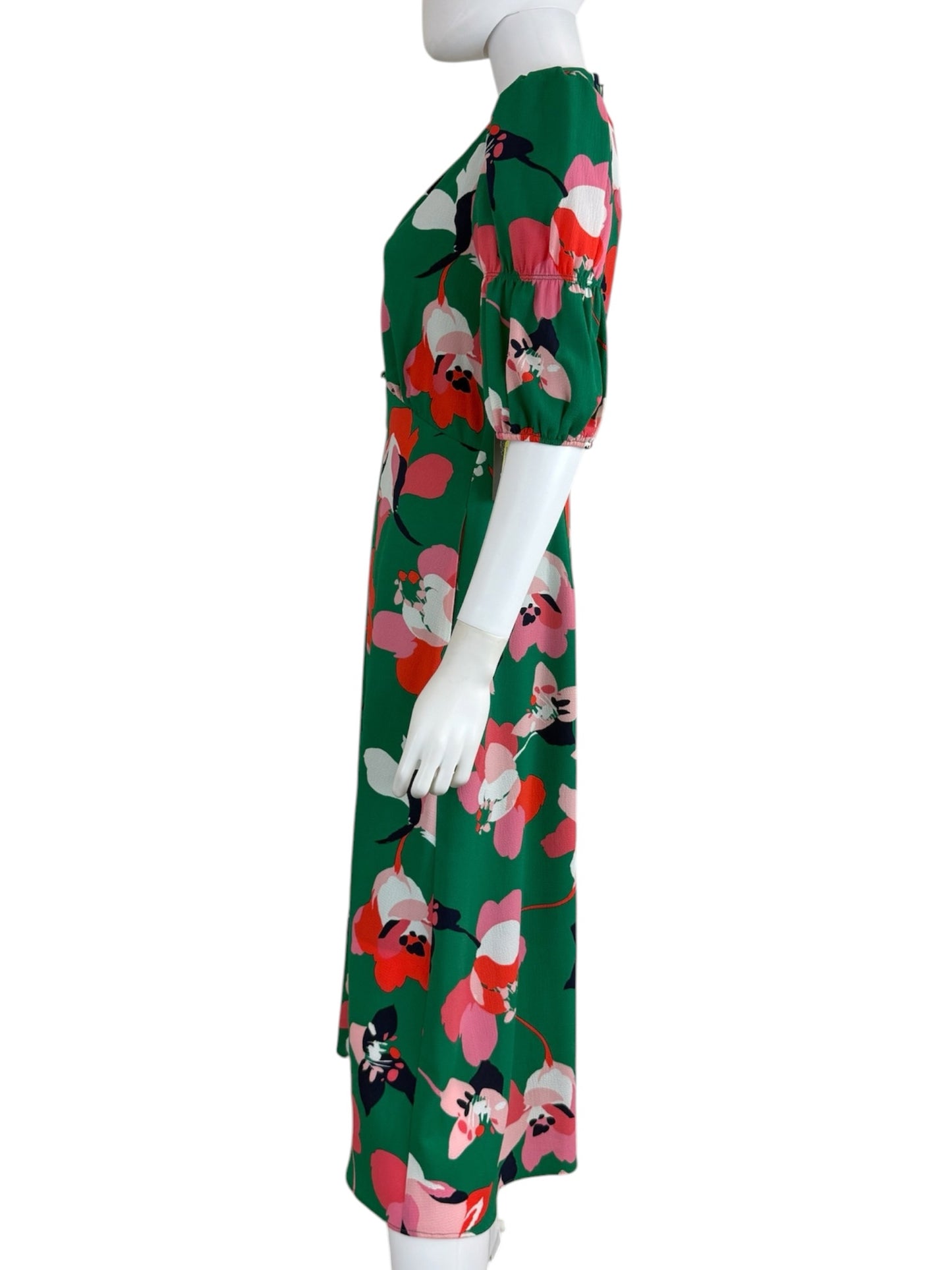 VINCE CAMUTO NWT Green Floral Pebble Crepe Mini Dress Size 6