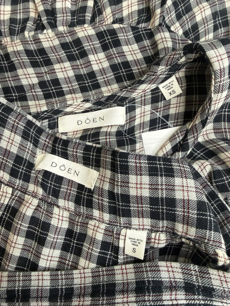 DOEN Black Gingham Check Skirt Set Size XS/S