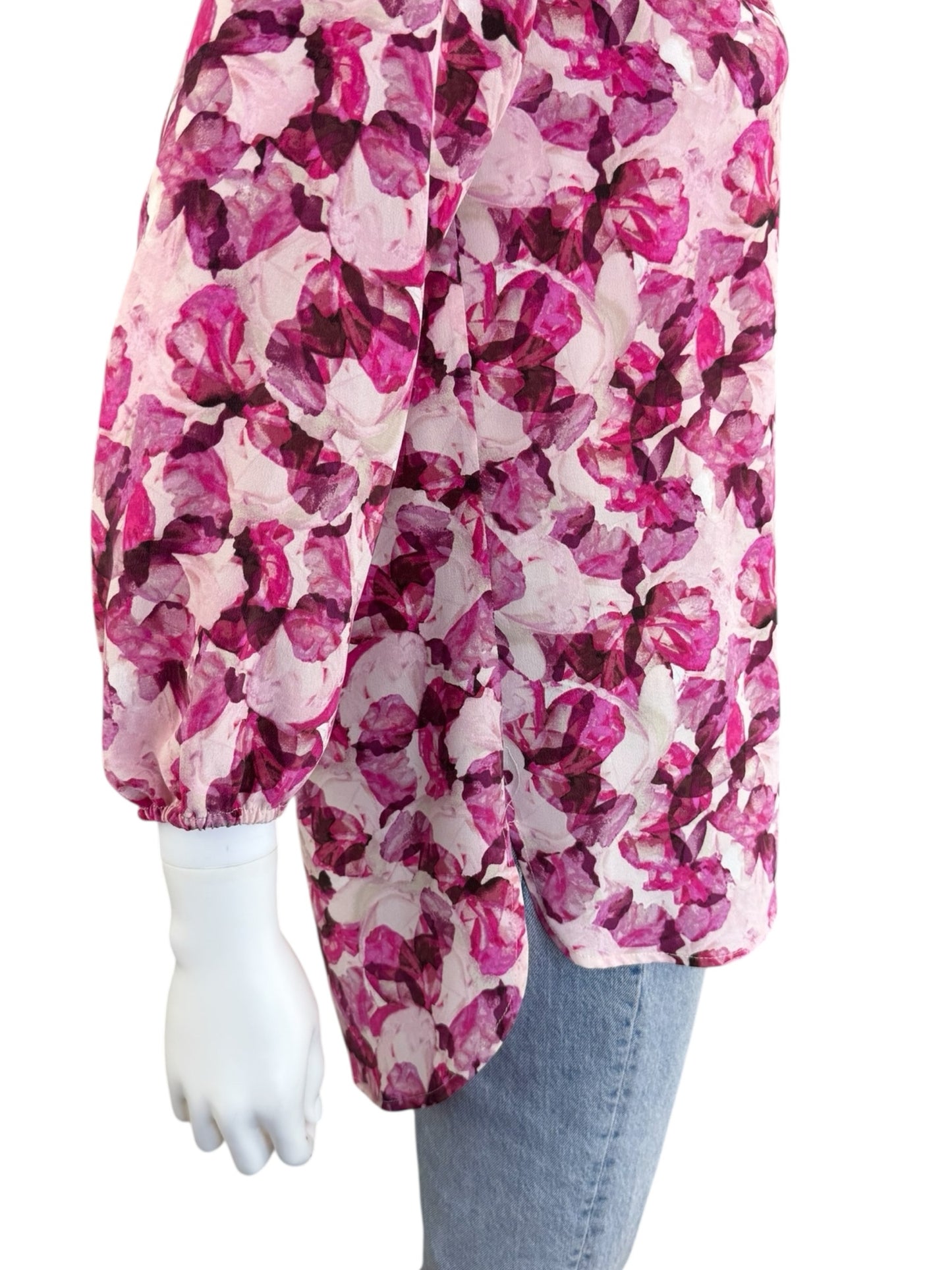 MAX STUDIO Pink 100% Silk Blouse Size S
