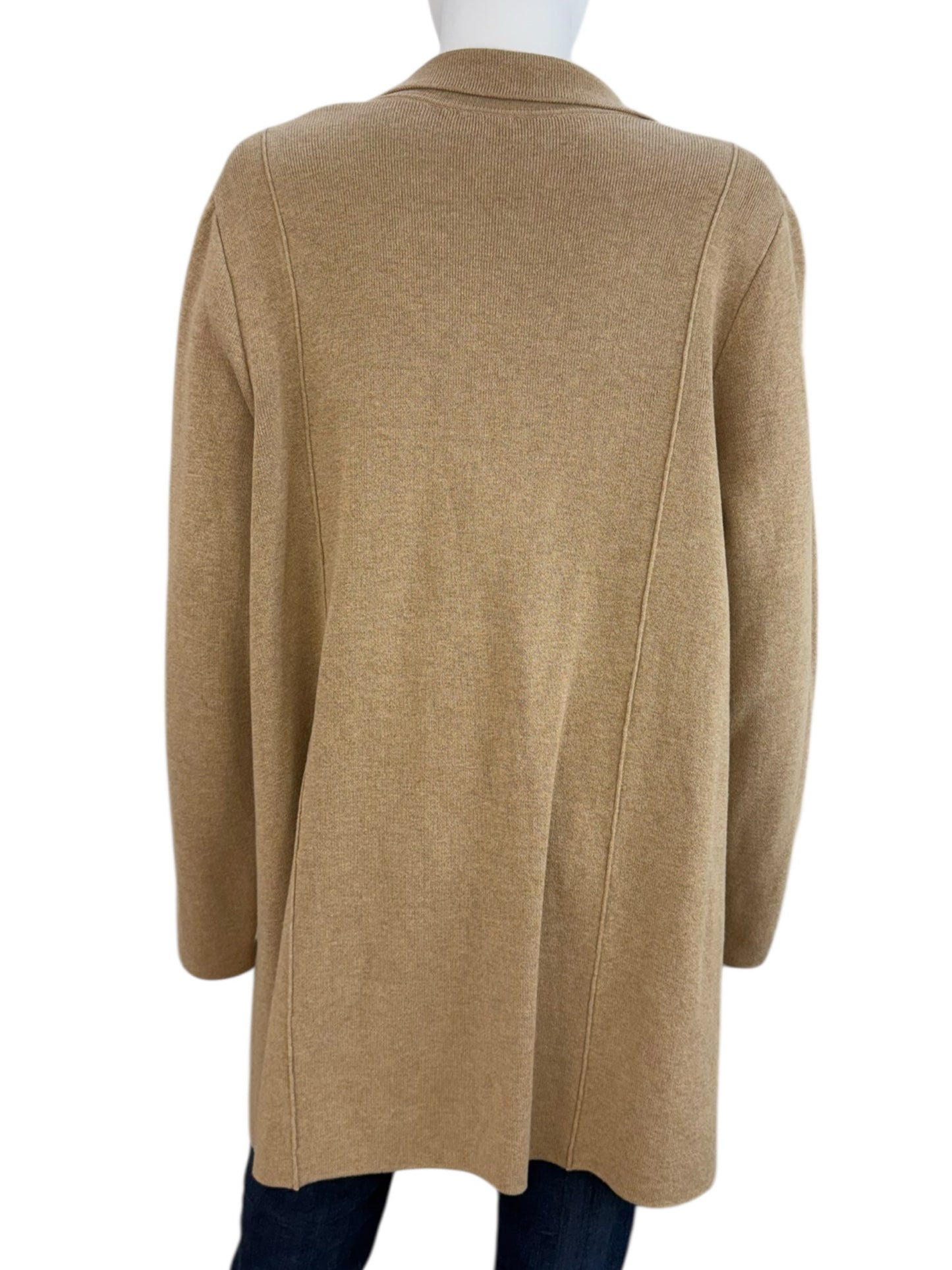 J. Jill Tan Sweater Knit Blazer Size XL
