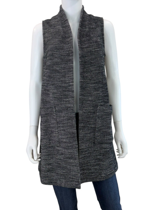 EILEEN FISHER Black Organic Cotton Tweed Vest Size XS Vest