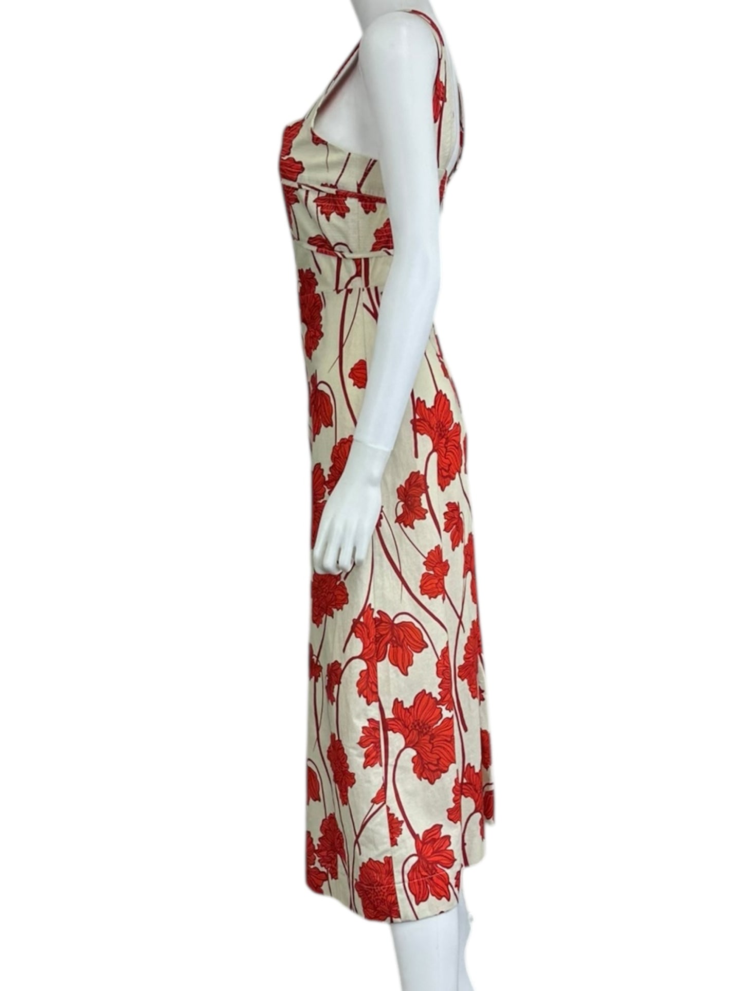 Greylin Red and Cream Casual Dress Size XS