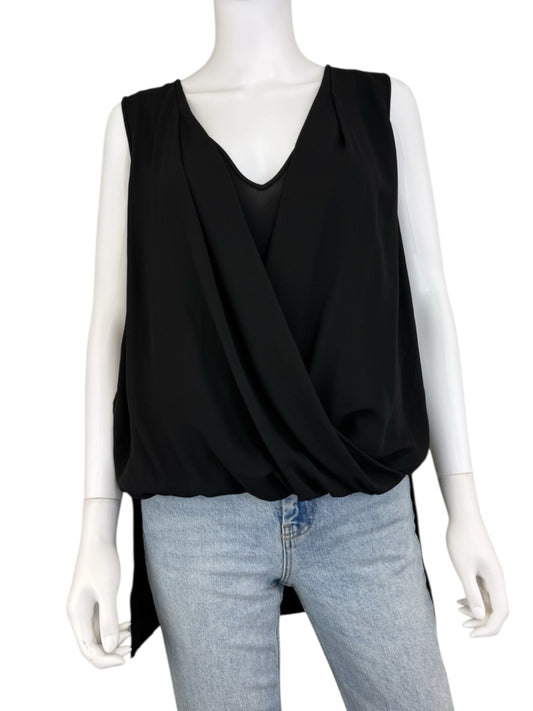 BCBGMAXAZRIA Black Antonella Sleeveless Top Size M
