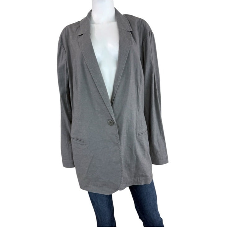 J. Jill Gray Linen Blend Blazer Size 2X