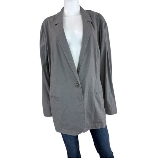 J. Jill Gray Linen Blend Blazer Size 2X
