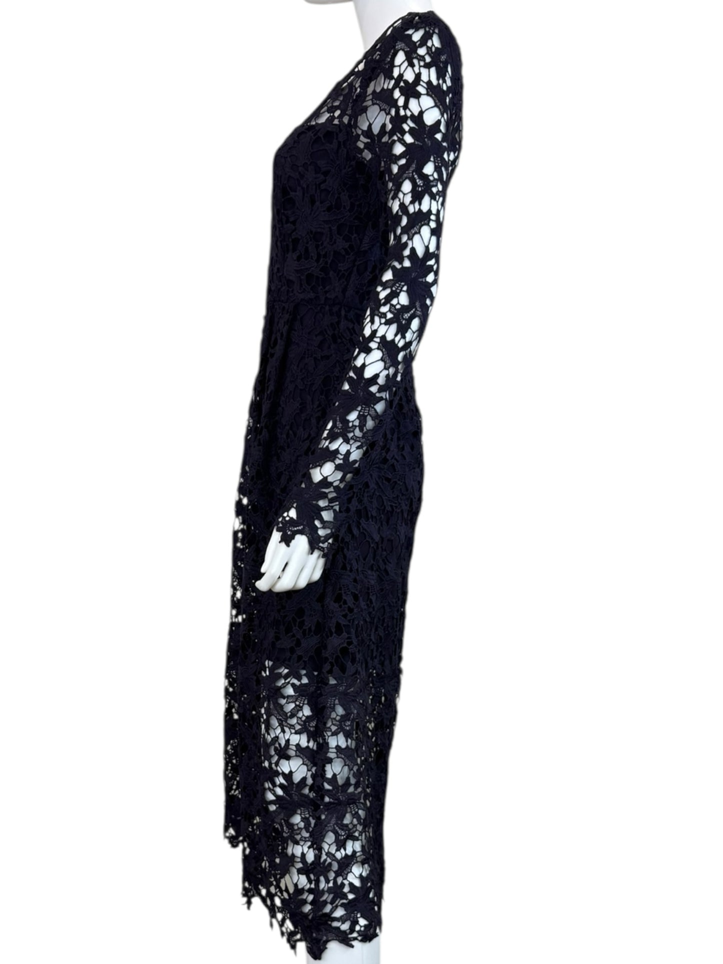 Astr Navy Blue Crochet Lace Cocktail Dress Size S