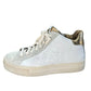 P448 Thea Mid Millenium Platform Sneakers in White, Gold & Suede Size 39