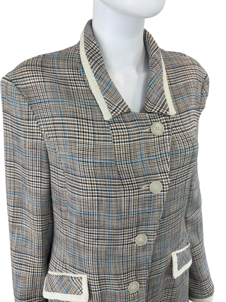 Iris Setlakwe Houndstooth Tweed Blazer Size 10