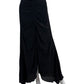 MARIACHER Black Silk Ruched Drape Midi Skirt Size S
