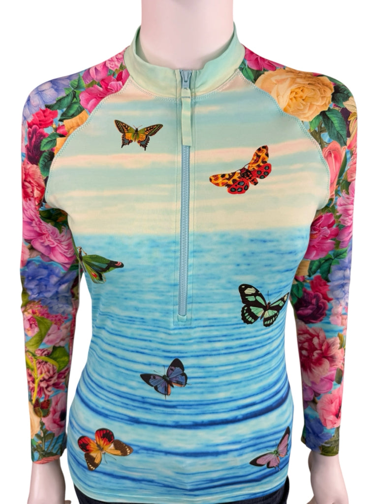 Johnny Was Costa Azul  Surf Shirt Size M