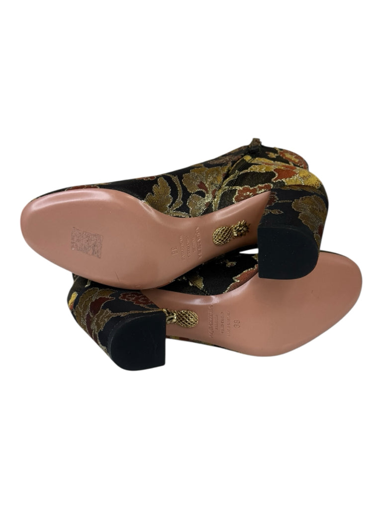 Aquazzura NWT Brookly Oriental Rose Brocade Booties Size 38