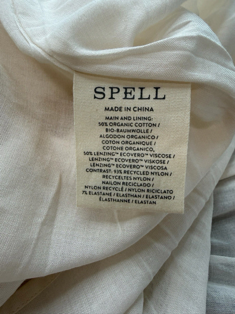 Spell Cream Organic Cotton Teodora Lace Midi Skirt Size S