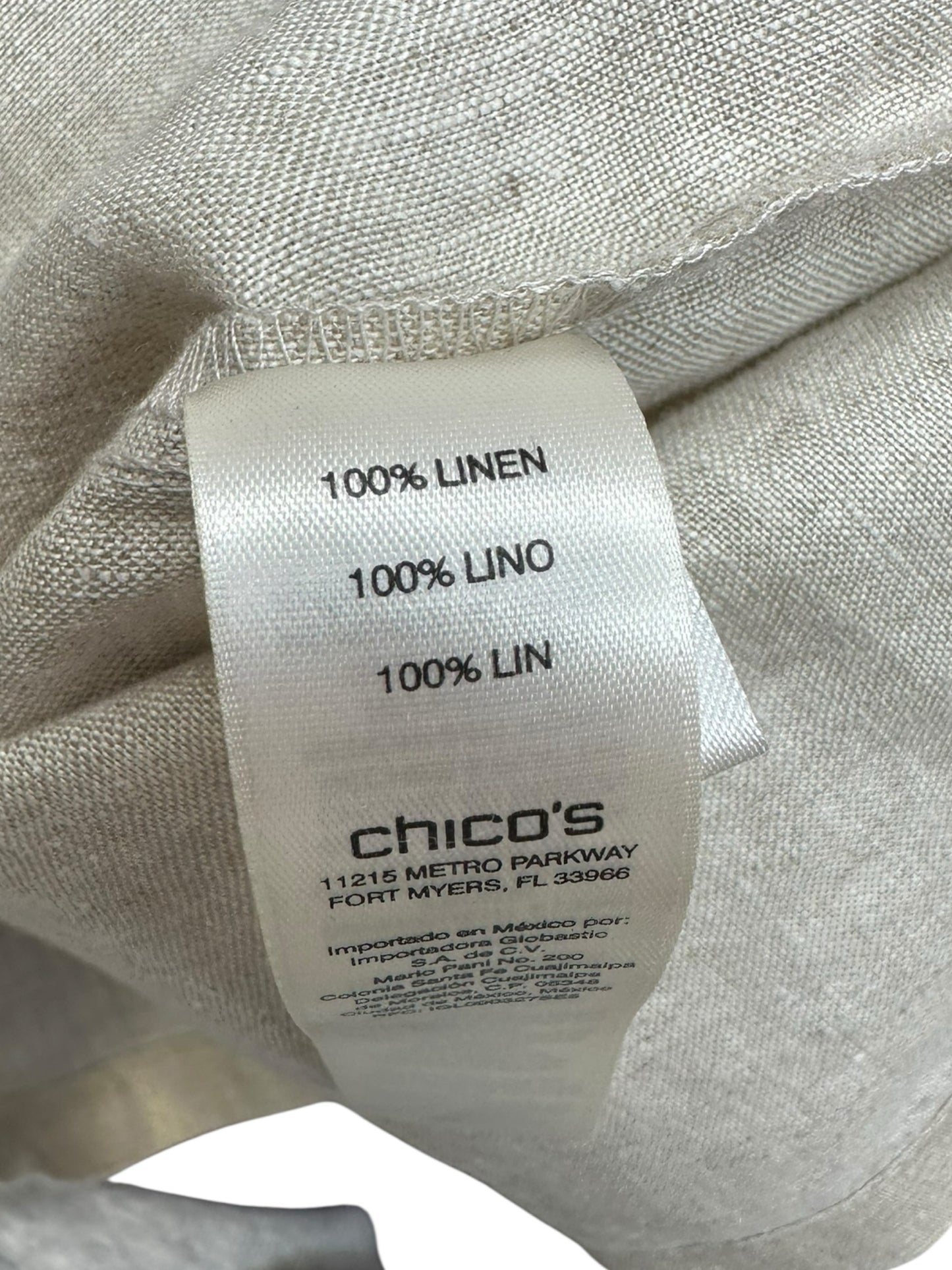 Chico's Tan 100% Linen Dress Size S