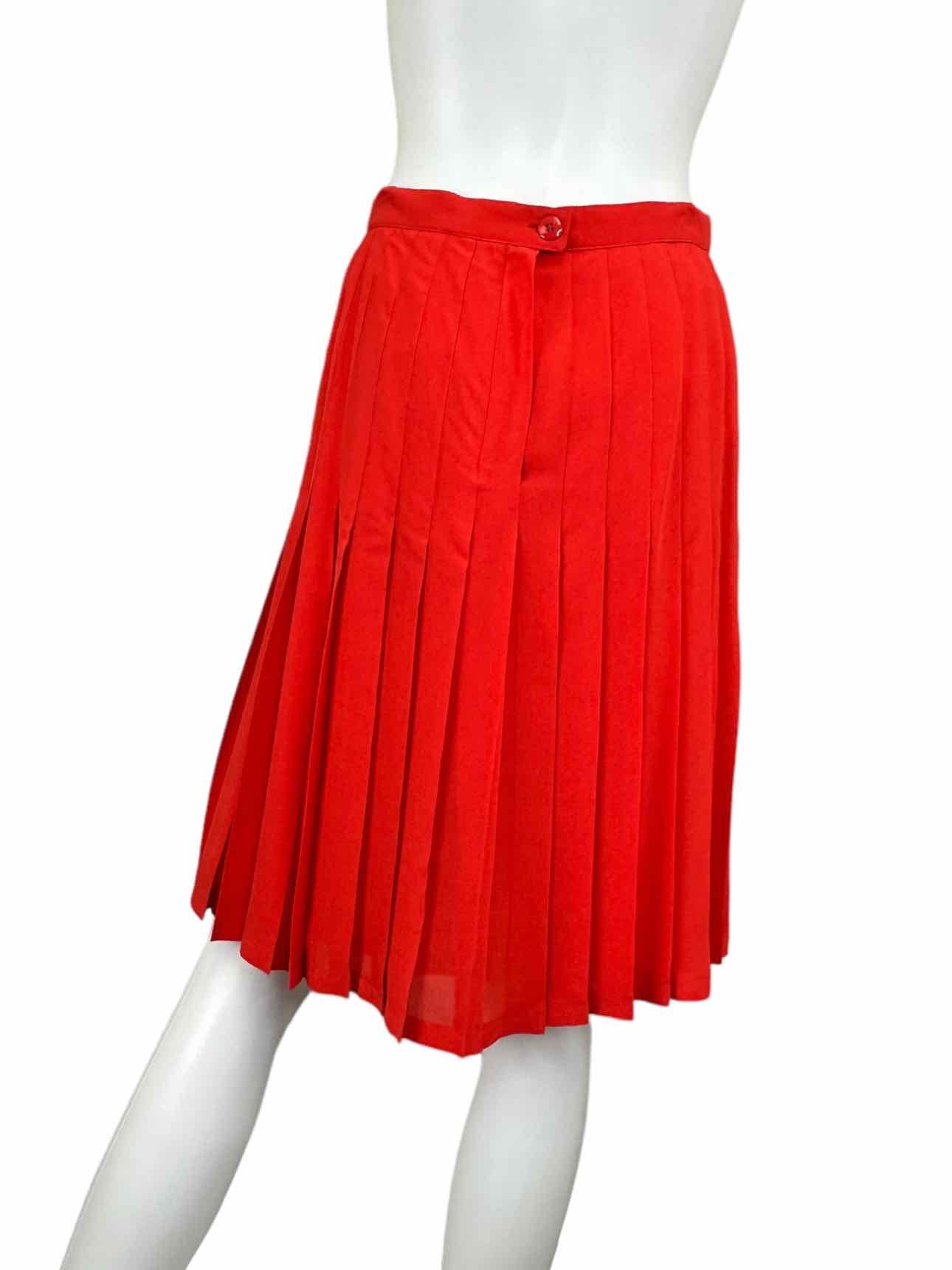 ESCADA Red Pleated Skirt Size 38