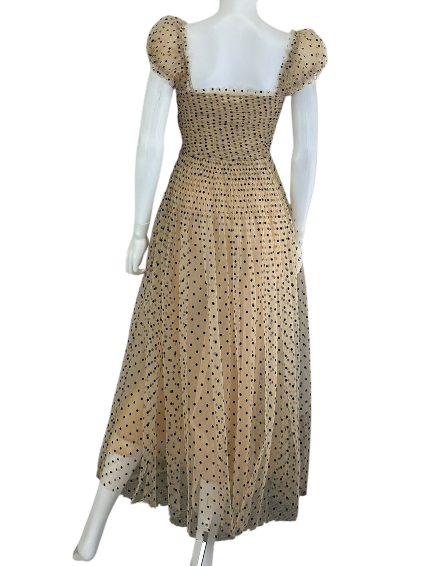 DOEN Brown and Black Polka Dot 'Pamelina' Maxi dress Size XS