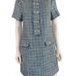 Lilly Pulitzer NWT Blue Teddy Metallic Tweed Shift Dress Size 4