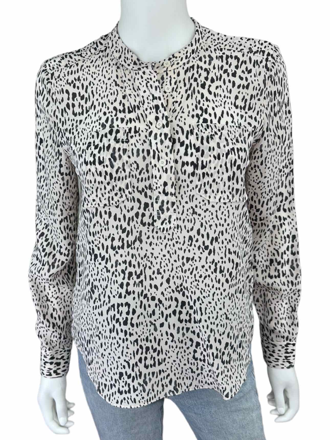 Rebecca Taylor 100% Silk Leopard Print Top Size 0