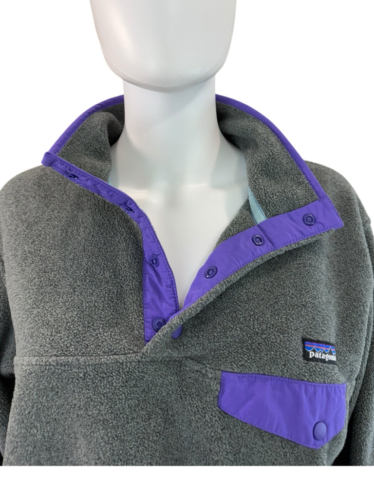 patagonia Gray Lightweight Synchilla Snap-T Pullover Fleece Jacket Size L