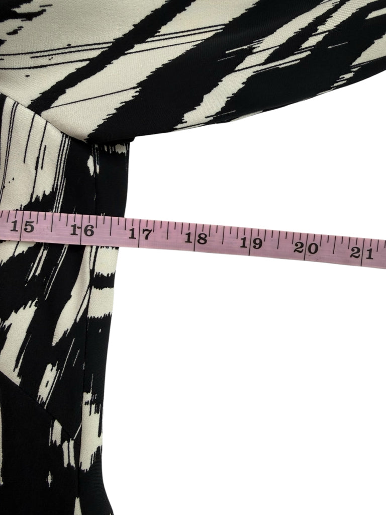 KAUFMAN FRANCO 100% Silk Black Abstract Print Shift Dress Size 2