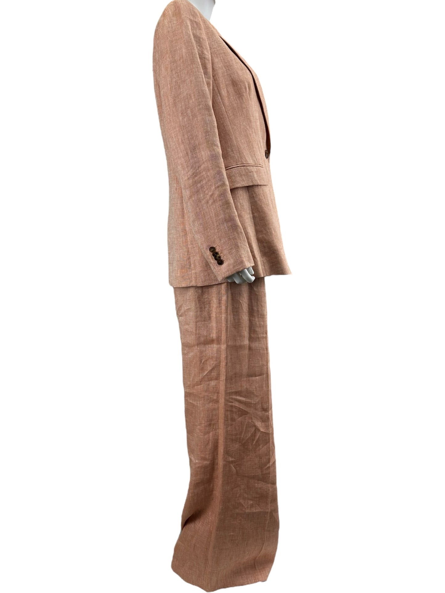 LAFAYETTE 148 NEW YORK Orange Linen 2 PC Blazer Set Size 10