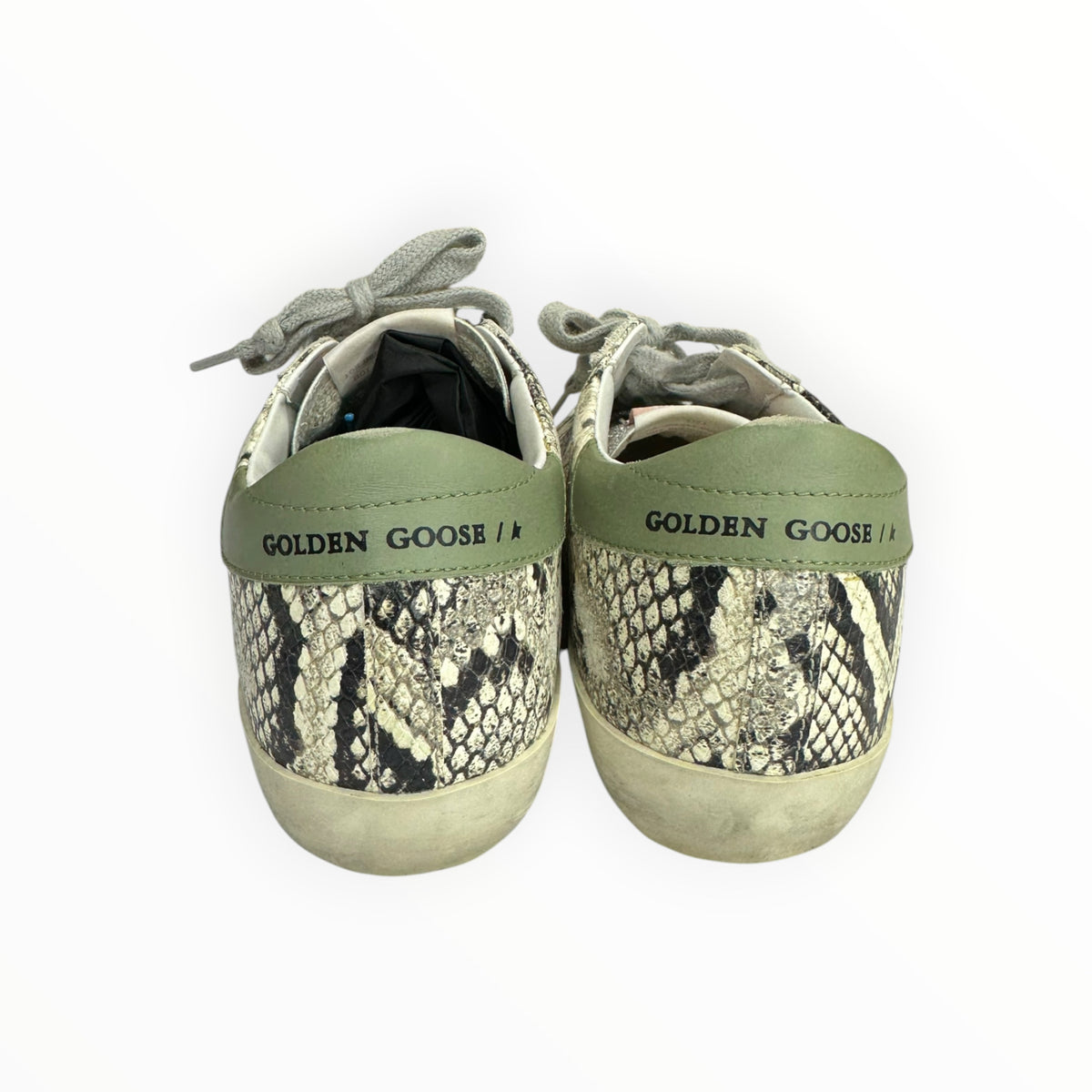 GOLDENGOOSE Super-Star Python Print Glitter Low Top Sneakers Size 37