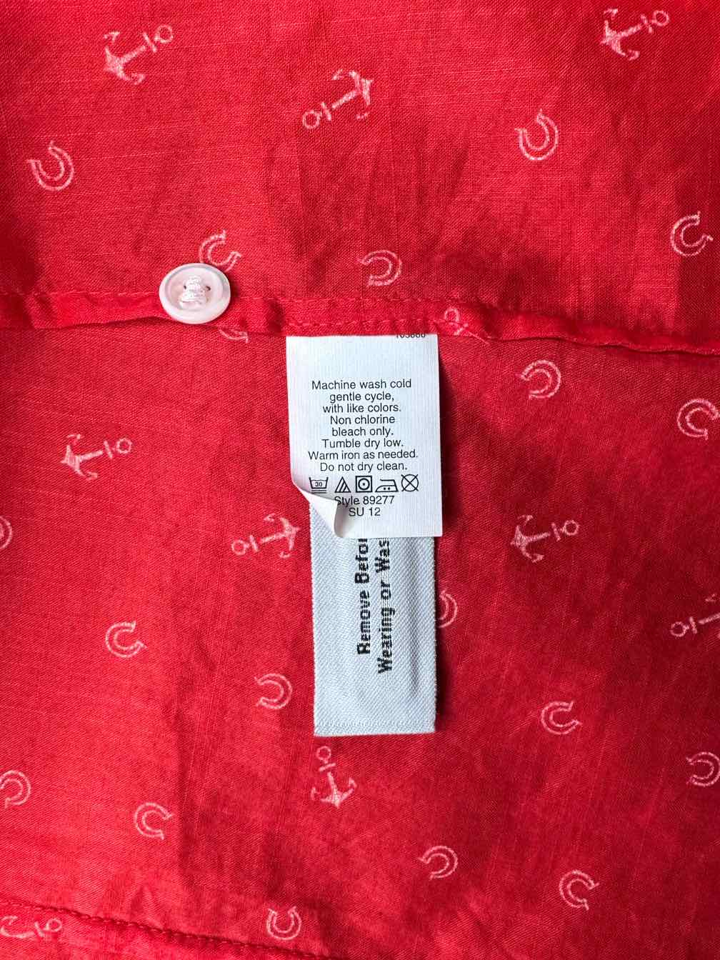 J. Crew NWT Red Anchor Print Perfect Shirt Size 00