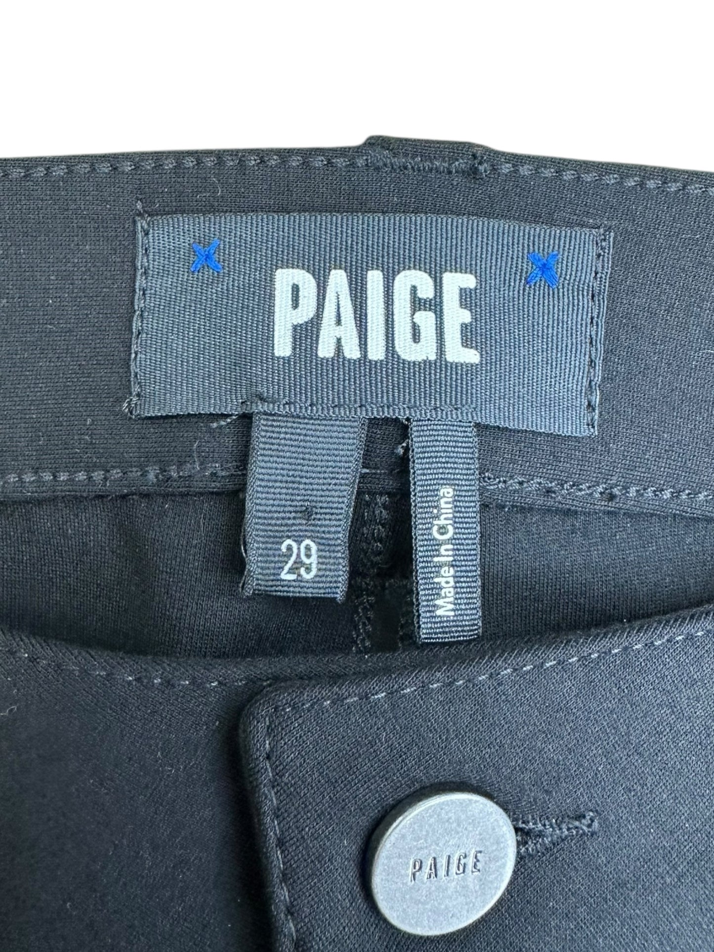 PAIGE Black Split Leg Trouser Size 29