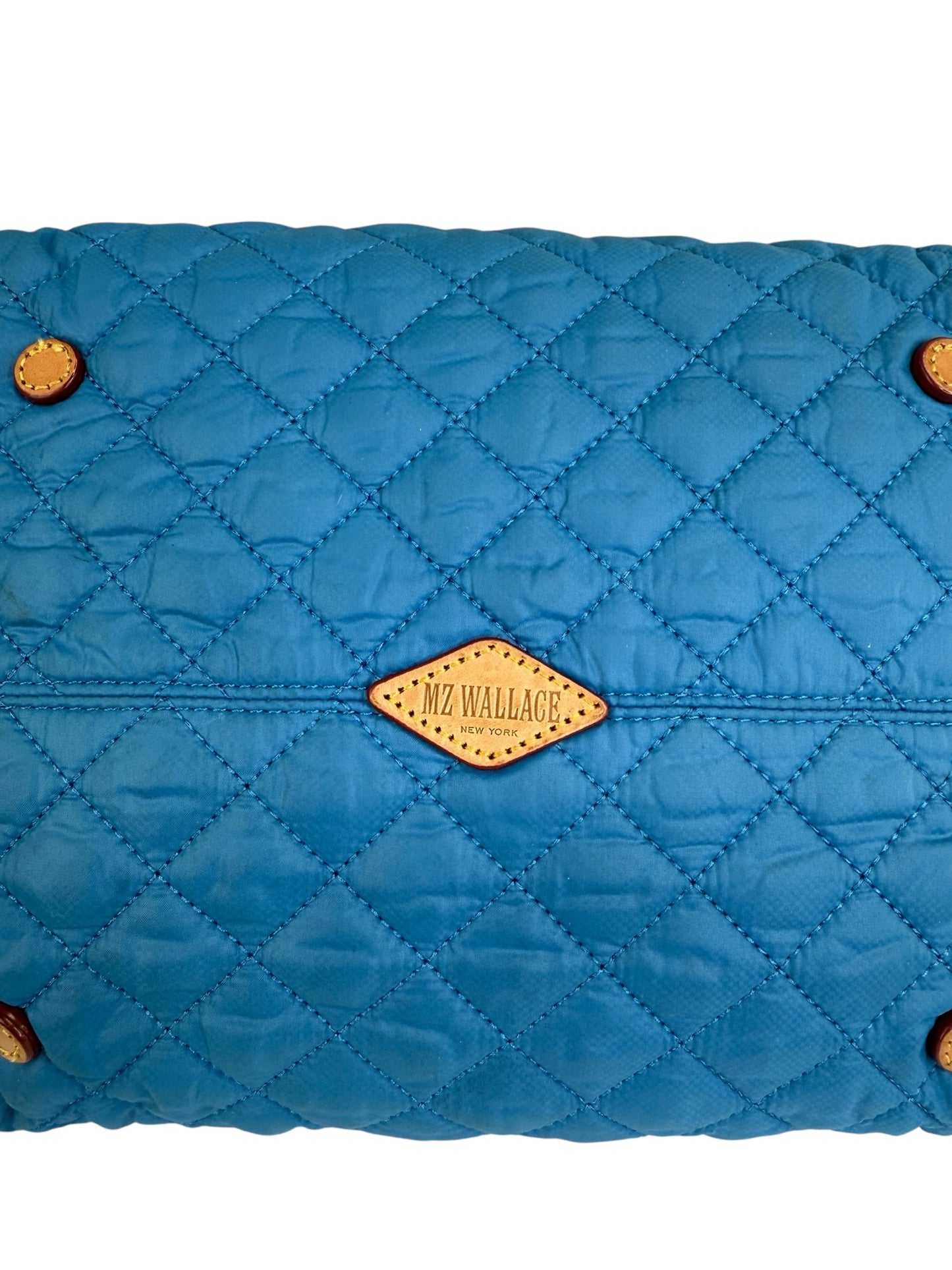 MZ WALLACE  Blue Quilted Medium Sutton Deluxe Designer Handbag