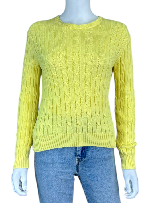 Brooks Brothers Yellow Cable Knit Sweater Size S