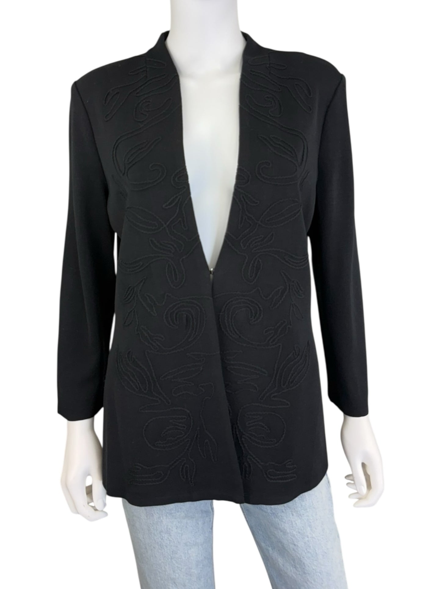 MISOOK Black Knit Dress Jacket Size S