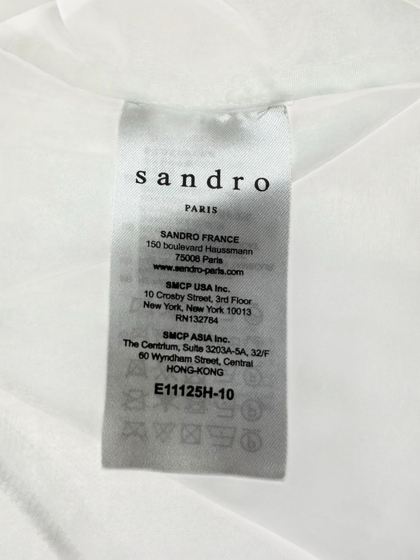 Sandro White Ruffle Neck Blouse Size 3