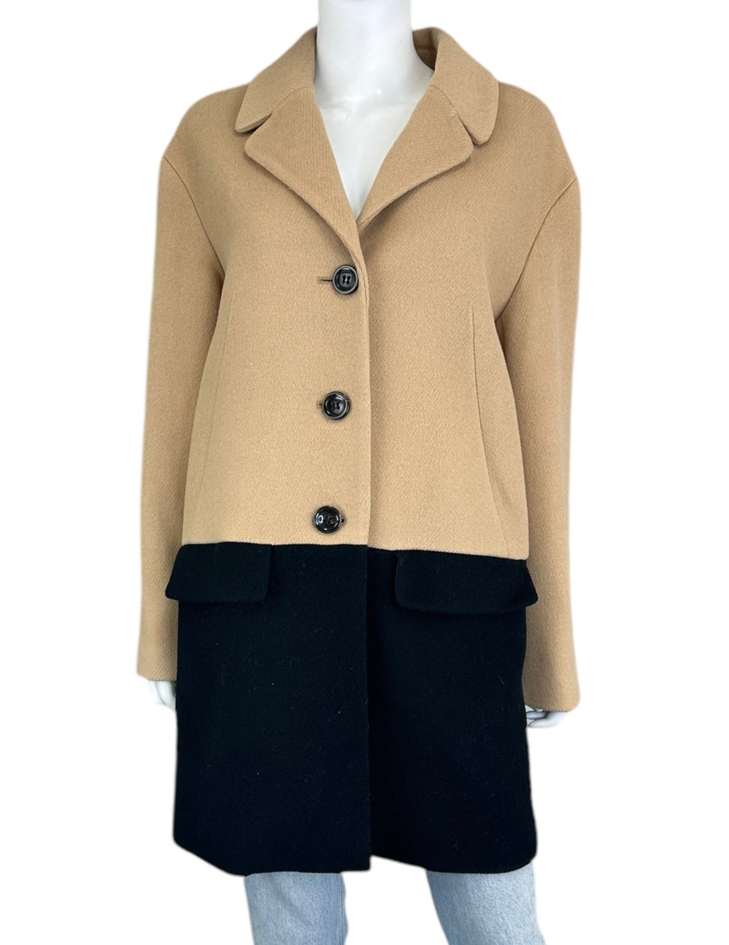 Talbots Wool Blend Color Block Coat Size 12