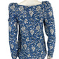 NWT LOFT Blue And White Floral Blouse Size S