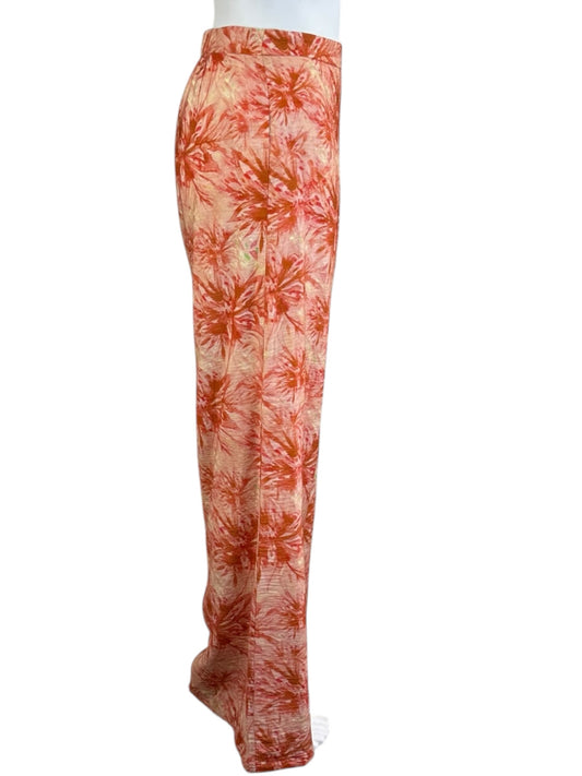 LUCY PARIS WT Coral Watercolor Wide Leg Pants XS