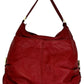 michael kors Red Hobo Pebbled Leather Designer Handbag