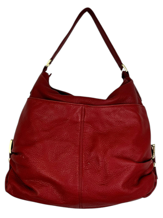 michael kors Red Hobo Pebbled Leather Designer Handbag