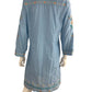Johnny Was Blue 100% Cotton Embroidered Dress Size S
