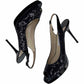 JIMMY CHOO Black Sequin Nova Glitter Slingback Pumps Size 38