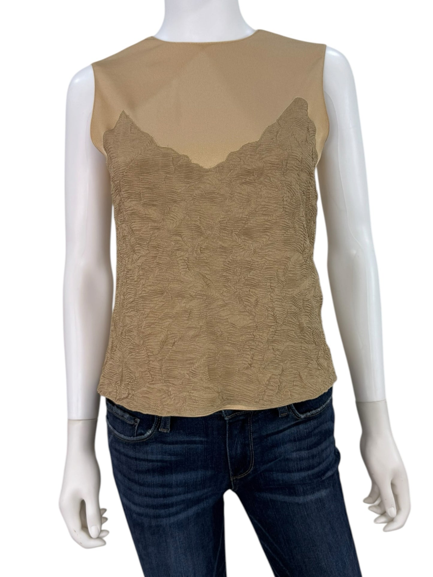 Vince Gold Crinkle Textured Shell Size XS